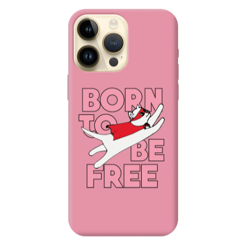 Apple iPhone 13 Pro Max Born Free Pink Colored Silicone TPU Θήκη
