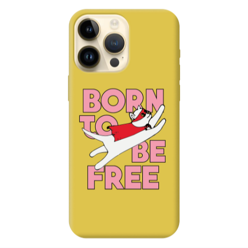 Apple iPhone 13 Pro Max Born Free Yellow Colored Silicone TPU Θήκη