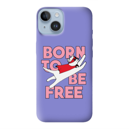 Apple iPhone 14  Born Free Purple Colored Silicone TPU Θήκη