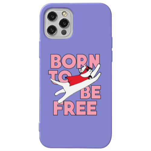 Apple iPhone 13 Pro Born Free Purple Colored Silicone TPU Θήκη