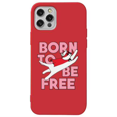 Apple iPhone 13 Pro Born Free Red Colored Silicone TPU Θήκη