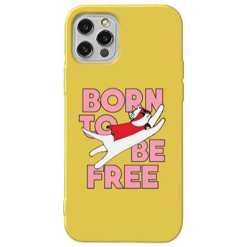 Apple iPhone 13 Pro Born Free Yellow Colored Silicone TPU Θήκη