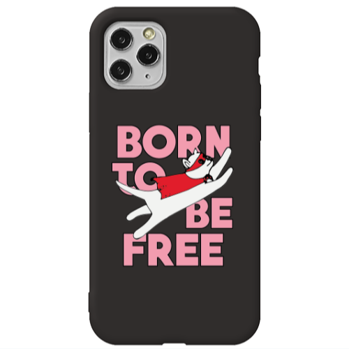Apple iPhone 11 Pro Max Born Free Black Colored Silicone TPU Θήκη
