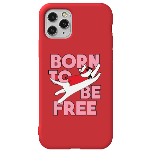 Apple iPhone 11 Pro Max Born Free Red Colored Silicone TPU Θήκη