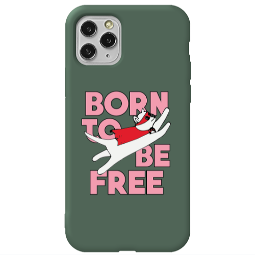 Apple iPhone 11 Pro Max Born Free Dark Green Colored Silicone TPU Θήκη