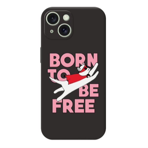 Apple iPhone 15 Born Free Black Colored Silicone TPU Θήκη