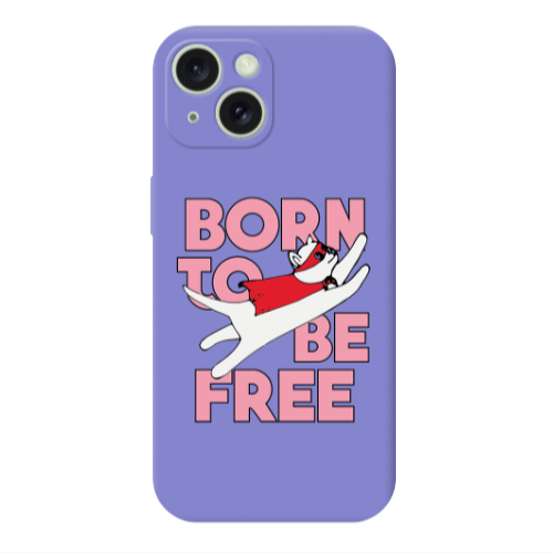 Apple iPhone 15 Plus Born Free Purple Colored Silicone TPU Θήκη