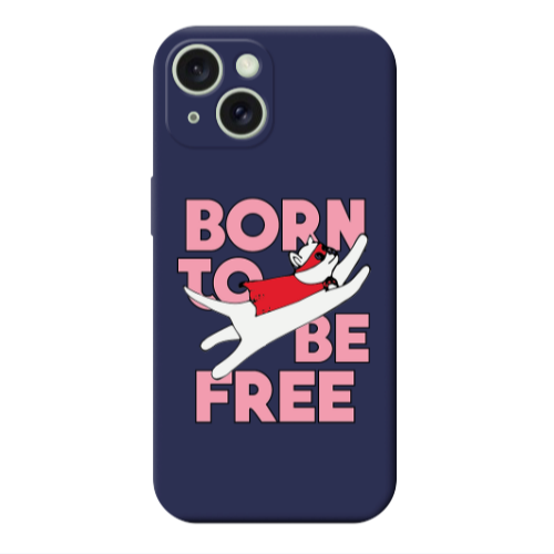 Apple iPhone 15 Plus Born Free Dark blue Colored Silicone TPU Θήκη