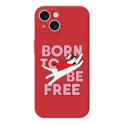 Apple iPhone 15 Plus Born Free Red Colored Silicone TPU Θήκη
