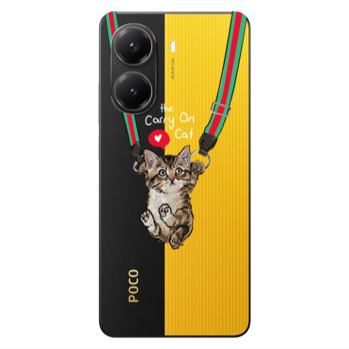 Xiaomi Poco X7 Pro Swinging cat Transparent Silicone TPU Θήκη