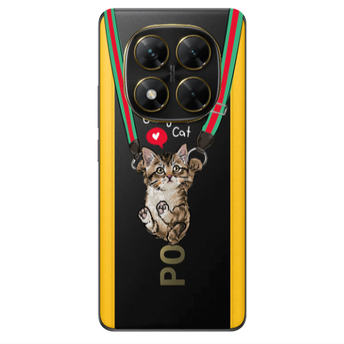 Xiaomi Poco X7 Swinging cat Transparent Silicone TPU Θήκη