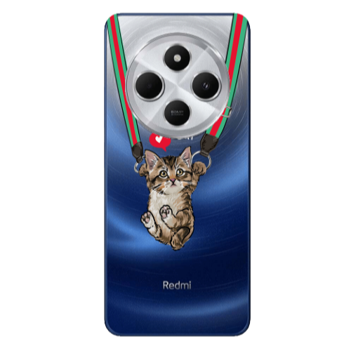 Xiaomi Redmi 14c Swinging cat Transparent Silicone TPU Θήκη