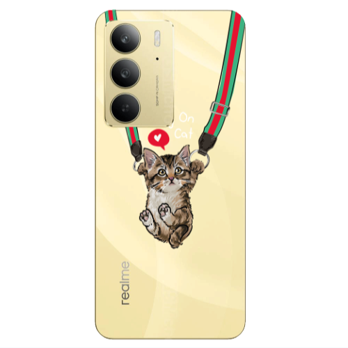 Realme C 75 Swinging cat Transparent Silicone TPU Θήκη