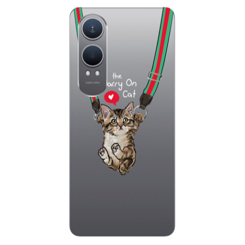 Oneplus Nord Ce 4 lite Swinging cat Transparent Silicone TPU Θήκη