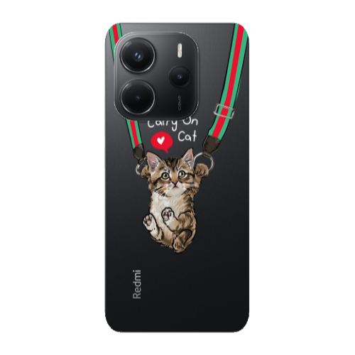 Xiaomi Redmi Note 14 Swinging cat Transparent Silicone TPU Θήκη