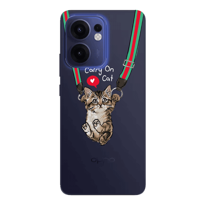 Oppo Reno 13 F Swinging cat Transparent Silicone TPU Θήκη