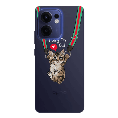 Oppo Reno13 FS Swinging cat Transparent Silicone TPU Θήκη