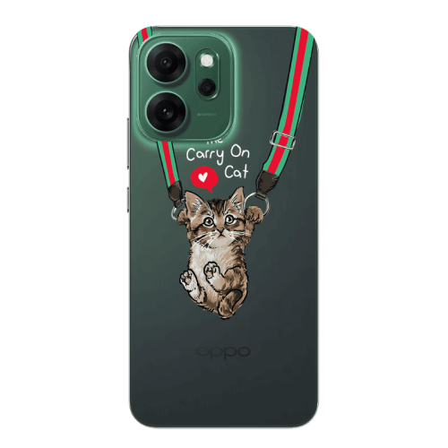 Oppo 14 F Swinging cat Transparent Silicone TPU Θήκη
