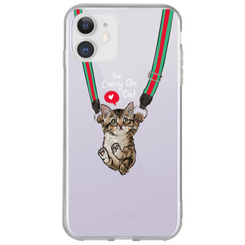 Apple iPhone 12 Swinging cat Transparent Silicone TPU Θήκη