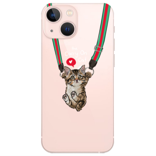 Apple iPhone 13 Swinging cat Transparent Silicone TPU Θήκη