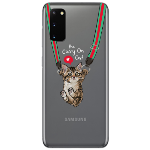 Samsung S20 Swinging cat Transparent Silicone TPU Θήκη