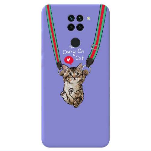 Xiaomi Redmi Note 9 Swinging cat Purple Colored Silicone TPU Θήκη