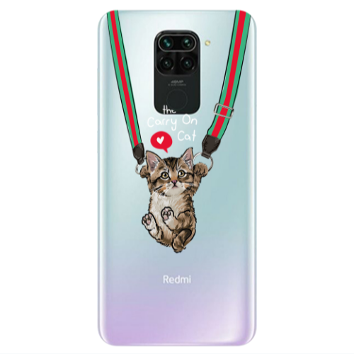 Xiaomi Redmi Note 9 Swinging cat Transparent Silicone TPU Θήκη