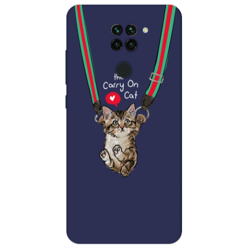 Xiaomi Redmi Note 9 Swinging cat Dark blue Colored Silicone TPU Θήκη