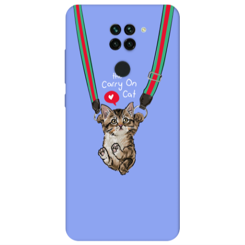 Xiaomi Redmi Note 9 Swinging cat Light Purple Colored Silicone TPU Θήκη
