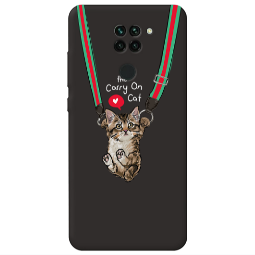 Xiaomi Redmi Note 9 Swinging cat Black Colored Silicone TPU Θήκη