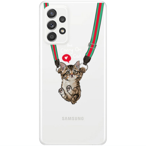 Samsung A33 Swinging cat Transparent Silicone TPU Θήκη