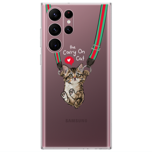 Samsung S22 Ultra Swinging cat Transparent Silicone TPU Θήκη
