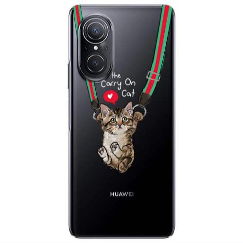 Huawei Nova 9 SE Swinging cat Transparent Silicone TPU Θήκη