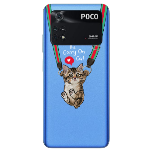 Xiaomi Poco M4 Pro 4G Swinging cat Transparent Silicone TPU Θήκη