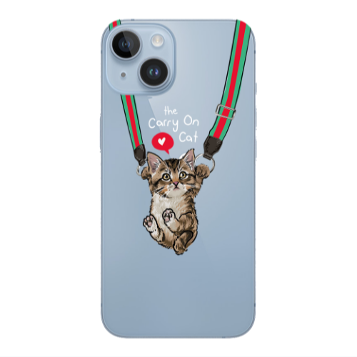 Apple iPhone 14  Swinging cat Transparent Silicone TPU Θήκη