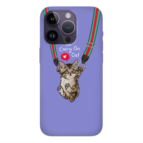 Apple iPhone 14 Pro  Swinging cat Purple Colored Silicone TPU Θήκη