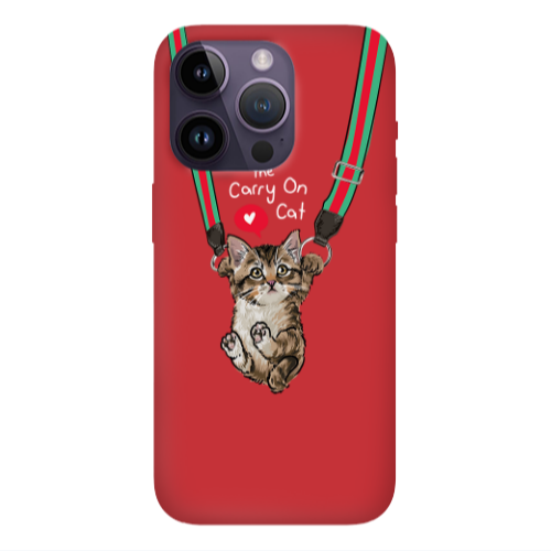 Apple iPhone 14 Pro  Swinging cat Red Colored Silicone TPU Θήκη