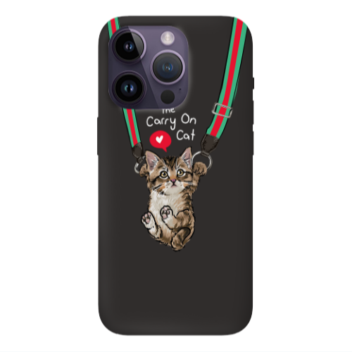 Apple iPhone 14 Pro Max Swinging cat Black Colored Silicone TPU Θήκη