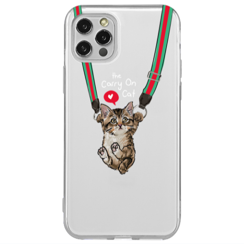 Apple iPhone 12 Pro Swinging cat Transparent Silicone TPU Θήκη