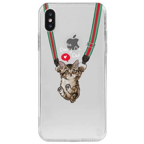 Apple iPhone Xs Max Swinging cat Transparent Silicone TPU Θήκη