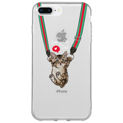 Apple iPhone 7 Plus Swinging cat Transparent Silicone TPU Θήκη