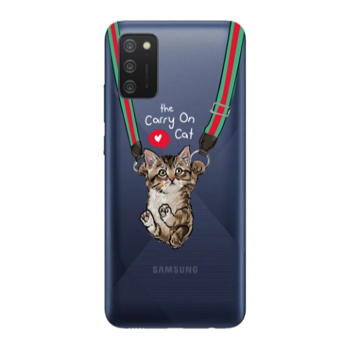 Samsung A03S Swinging cat Transparent Silicone TPU Θήκη