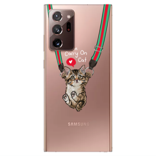 Samsung Note 20 Ultra Swinging cat Transparent Silicone TPU Θήκη