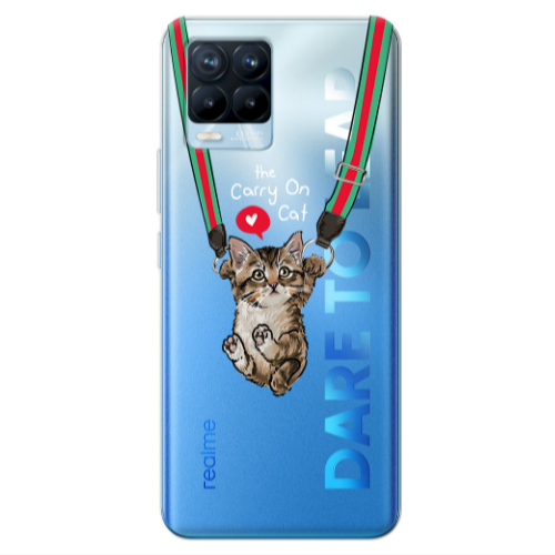 Realme 8 Pro Swinging cat Transparent Silicone TPU Θήκη
