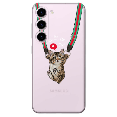Samsung S23 Swinging cat Transparent Silicone TPU Θήκη