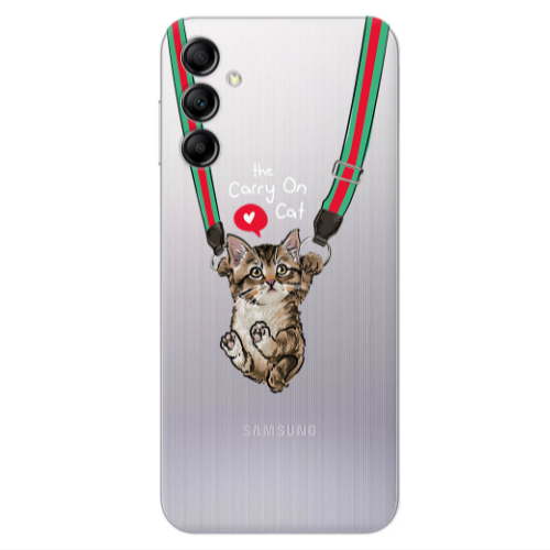Samsung A24 Swinging cat Transparent Silicone TPU Θήκη