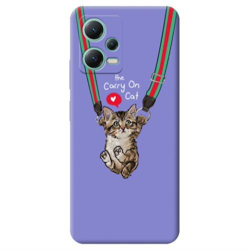 Xiaomi Redmi Note 12 Pro 5G Swinging cat Purple Colored Silicone TPU Θήκη