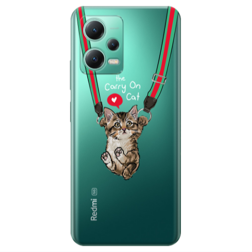 Xiaomi Redmi Note 12 Pro 5G Swinging cat Transparent Silicone TPU Θήκη