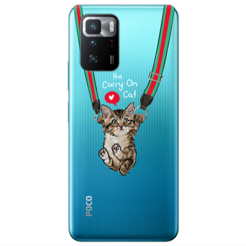 Xiaomi Poco X3 GT Swinging cat Transparent Silicone TPU Θήκη