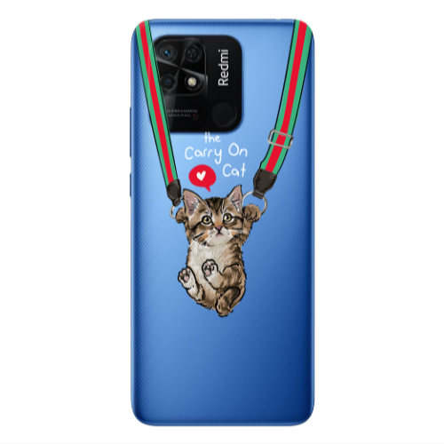 Xiaomi Poco C40 Swinging cat Transparent Silicone TPU Θήκη